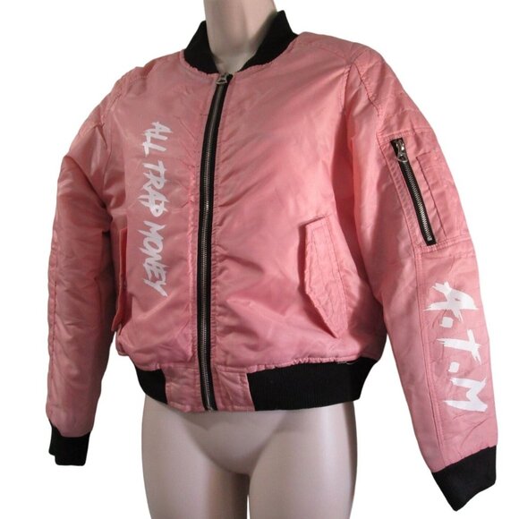 South Pole Jackets & Blazers - South Pole All Trap Money ATM Pink Black Vintage Bomber Jacket S/M Vintage GUC